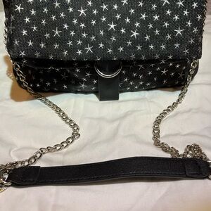 Elegant Starry Black Crossbody Bag with Chain Strap